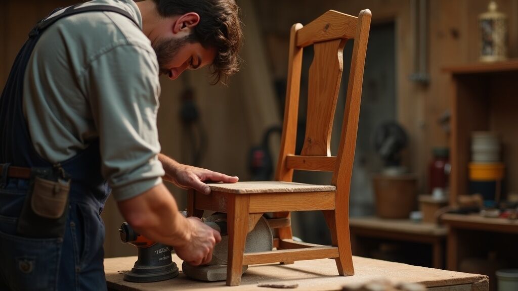 Restauración de un mueble de madera en el taller